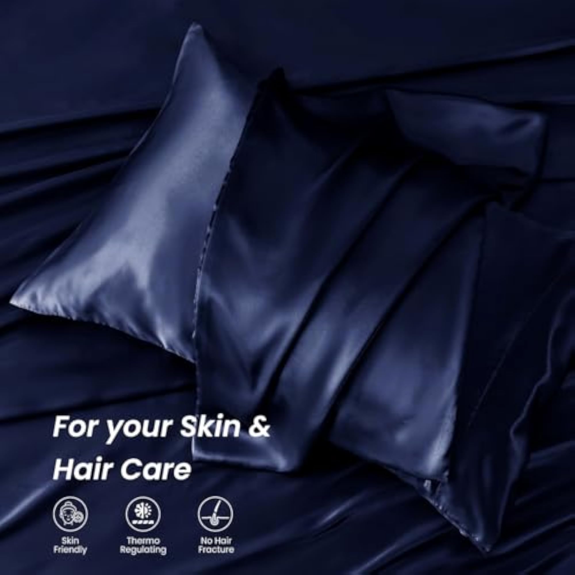400TC Luxurious Satin Silk King Size Flat Sheet with 2 Pillow Covers