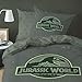 Jurasic World Logo PARUR 100% algodón, Verde, 140 x 200 + 63 x 63 cm, Talla Francesa