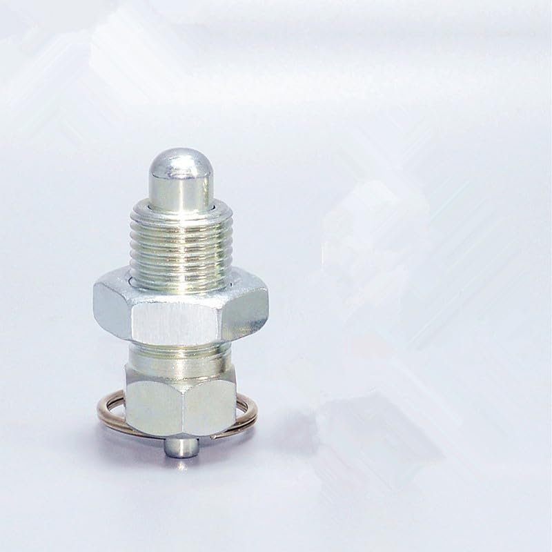 Generic 1 piecePull Ring indexing pin GN717 Carbon Steel Galvanized knob Plunger Spring Positioning pin Split Positioning Column M6 8 10 - (Color: Silver, Thread Diameter: 8-1.25-5)