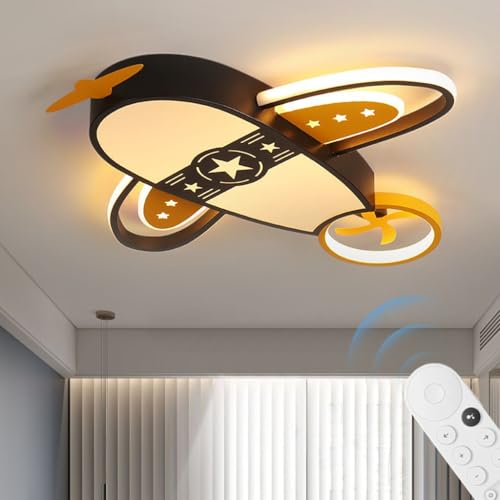 Plafonnier avion noir YUPIN pour illuminer la nursery et le salon