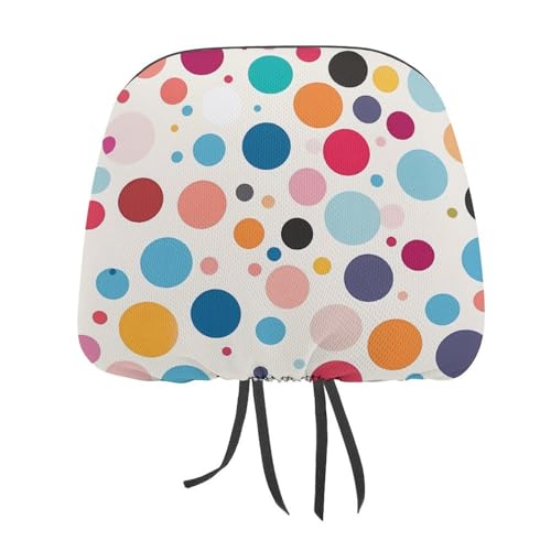Colorful Polka Dot Universal Car Headrest Cover Car Seat Head Rest Protector Fit All Car Interior Auto Accessories 1 PCS