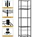 HOMEFORT Storage Shelves, 5-Wire Shelving, Metal Shelving Unit Adjustable Storage Shelves Rack for Kitchen, Pantry, Bathroom, Black, 11.6