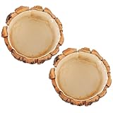 Lurrose Maceteros de Corteza de Madera Natural Diseño Rústico, 2 Piezas de 9Cm y 10Cm, para Suculentas y Decoración en Mesas y Jardines
