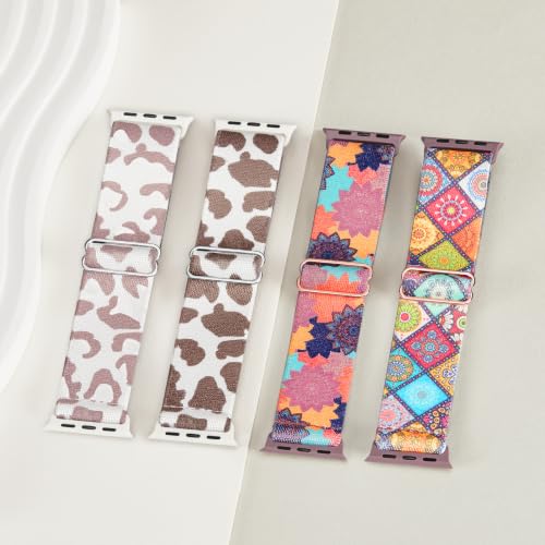 Image of 4 Pack Stretchy Solo Loop Compatible with Apple Watch Bands Women Men | 38mm 40mm 41mm 42mm 44mm 45mm 46mm 49mm Sport Nylon Elastic Straps, Wristbands for iWatch Series 11 10 9 8 7 6 5 4 Ultra /SE 3