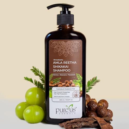 PUREUS Herbals Shreekesha Amla Reetha Shikakai Shampoo For Women&Men 450 Ml