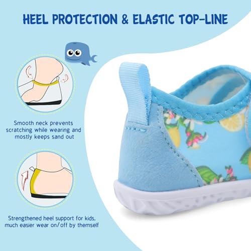 Image of LeIsfIt Toddler Water Shoes Boys Girls Barefoot Aqua Socks Kids Breathable Quick-Dry Swim Shoes for Beach Pool Surf