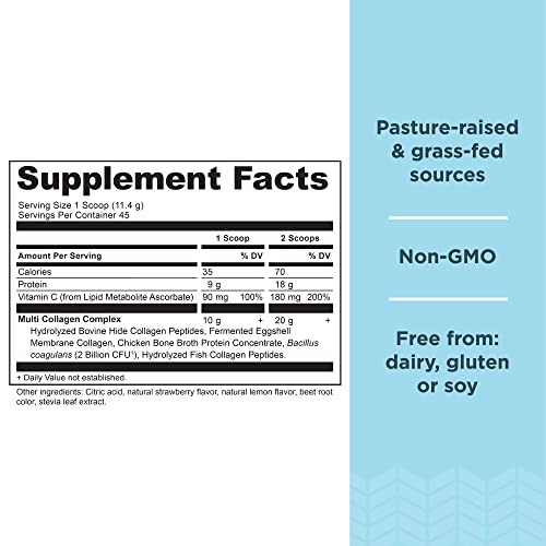 Image of Ancient Nutrition Hydrolyzed Multi Collagen Peptides, Strawberry Lemonade
