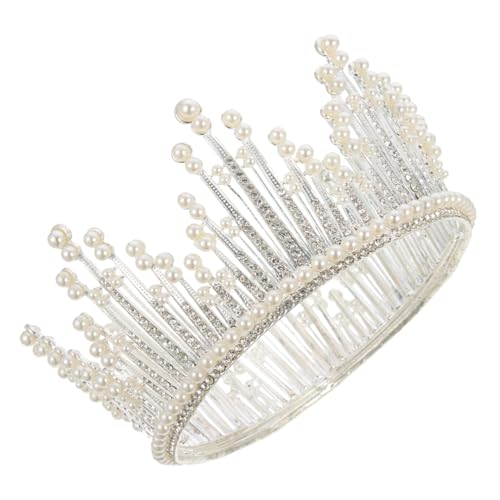 Couronne de mariée perles baroque argentée accessoire coiffure mariage chic