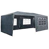 MaxxGarden Pavillon 3x6 m – Gartenzelt - Partyzelt - 18m² - UV Schutz 50+ - Wasserdicht - 4 Seitenteilen - Anthrazit