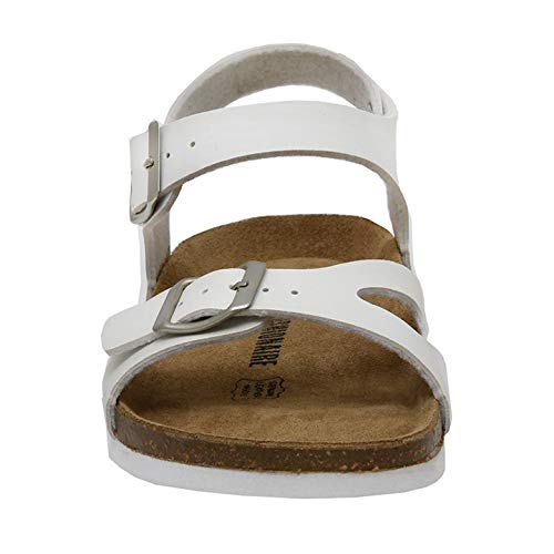 Cushionaire Women's Lauri Cork Footbed Sandal With +Comfort White, 9 #TOP2