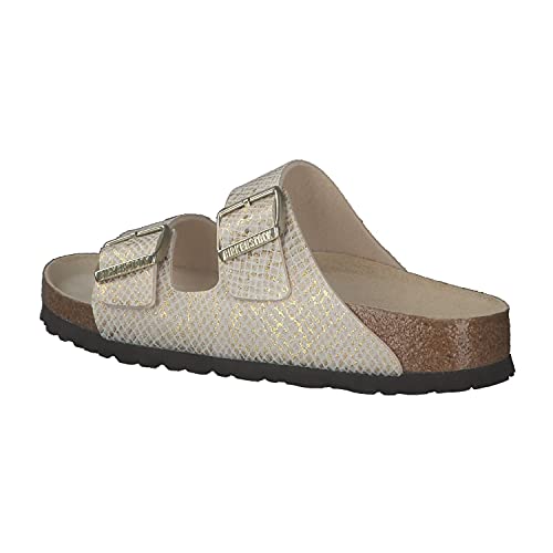 Image of Birkenstock Arizona Eva Mules /Clogs Men Black Mules Shoes, White Gold, 4.5 UK