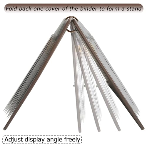 Yconbotr Fichário de receitas com mangas de plástico, fichário de receitas em pé para 30 cartões de