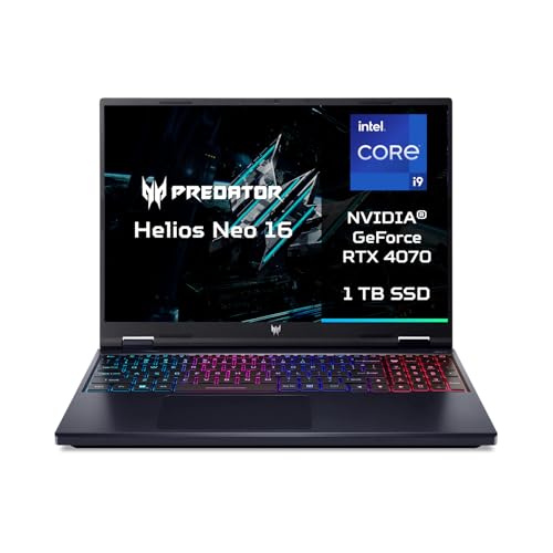 acer Predator Helios Neo 16 PHN16-72-99FK Notebook Gaming, NVIDIA GeForce RTX 4070 8 GB GDDR6, Processore Intel Core i9-14900HX, RAM 16 GB, 1024 GB SSD, Display 16 WQXGA IPS 240 Hz, Windows 11 Home
