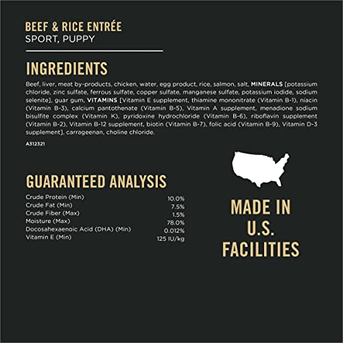 Purina Pro Plan Sport High Protein Puppy Food Beef & Rice Wet Formula - (12) 13 Oz. Cans #TOP5