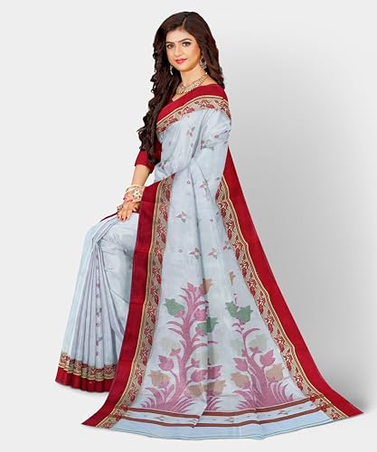Mayabi red tussar silk saree in tussar silk – image 4