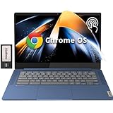 Lenovo Slim 3 Chromebook, 14″ FHD IPS Touchscreen Laptop, 8-Core MediaTek Kompanio 520 Processor, 4GB RAM, 224GB Storage (64GB eMMC+160GB Docking Station Set), WiFi 6, Chrome OS, Abyss Blue