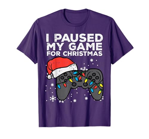 Paused My Game Christmas Gamer Xmas Men Boys Kids Youth
