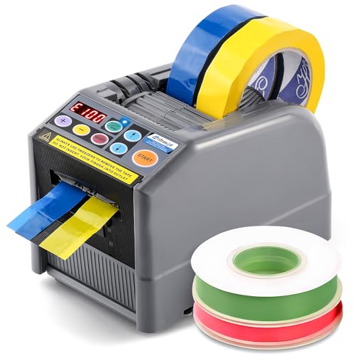 Frifreego Automatic Tape Dispenser, Electric Ribbon Cutting Machine, Upgraded Silicone Wheel for 6-60mm Width Tape/Ribbon, Max. Cutting Length 999mm, 110V, Unsuitable for Elastic Ribbons