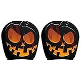 2 個のヘッドレストプロテクター車のヘッドレストカバーほとんどの車両モデル (Evil Pumpkin) (C)