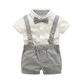 ❤❤ 5. Cuello: Cuello Cuadrado, Longitud de la manga: Manga Corta ❤❤--------Conjuntos para unisex bebé niñas niños Verano 2018 Camisas + Pichi Pantalones cortos + Corbata PAOLIAN Manga Corta Boda Trajes y Blazers para bebe niñas de 6 Meses 12 Meses 18 Meses 24 Meses 3 años Niñas de hasta 24 meses prime day amazon