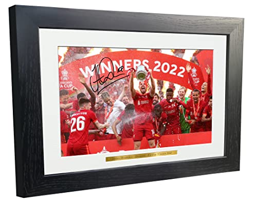 A4 A3+ FA CUP WINNERS 2022 Jordan Henderson Liverpool Autographed Signed Photo Photograph Picture Frame Football Soccer Poster Gift (A4)