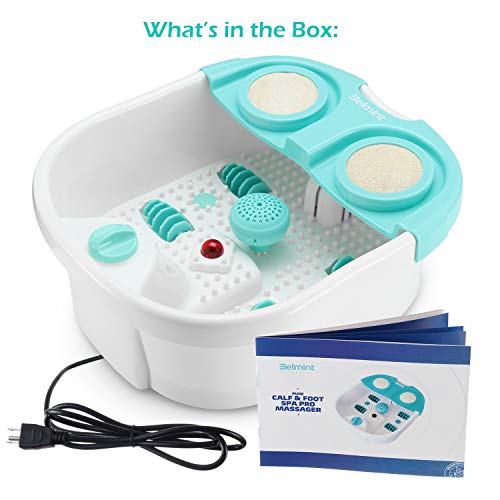Belmint Home Foot Spa Bath Massager - All In 1, Water Jets, Bubble Massaging With 2X Loofahs For Scrubbing, Bath Salt Holder - Soak Your Feet, Deep Stress Relief Feet Tub #TOP7