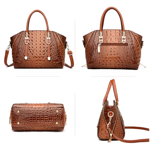 Image of Trendy Crocodile Handbags for Women: Large Capacity Leather Handbag Crossbody Bags with Shoulder Strap Ideal Choice
