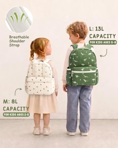Image of Corduroy Kids Backpack for Boys Girls Ages 5-8 | 15 Inch Water-Resistant Lightweight School Bookbag for kindergarten and Elementary, 1st-3rd grade(Large,Pink Floral)