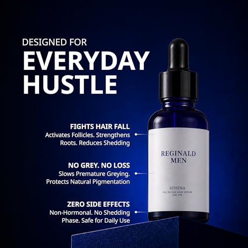 Image of Reginald Men Athena- All in one Hair Growth Serum | 30ml x 2 | Hair Fall Control & Follicle Boost with 12 Actives | Advanced Hair Growth Serum For Scalp | Controls Hairfall & Boosts New Hair Growth