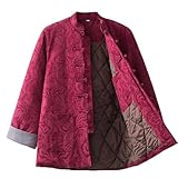 OLSKFUH Traje De Espiga Cálido De Invierno, Ropa Tradicional China, Chaqueta De Artes Marciales De Kung Fu con Bordado De Dragón para Hombre, Azul, 3XL,Red-4X-Large