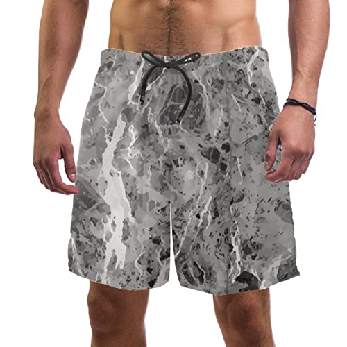Maillots de bain pour hommes légers texture marbre short de plage