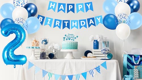Miniatura 5 de Decoración Cumpleaños 30 Años Azul Para Hombre Y Mujer, Globos Y Accesorios Para Fiesta