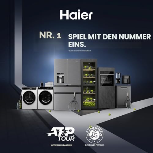 Haier Weinkühlschrank klein 50 SERIE 7 HWS42GDAU1 I 42 Flaschen Weinklimaschrank I Neue Technologie für perfekte Lagerung I Weinkühlschrank 2 Zonen, UV-Glastür & Holzregale I Wi-Fi I Wine fridge