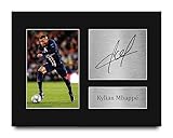 HWC Trading Kylian Mbappe Gifts Signed Printed Autograph Paris Blue and Reds Print Photo Picture Display - US Letter Size