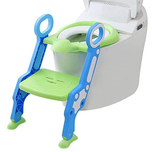 Glenmore Scaletta per Bambini Riduttore Scaletta WC Pieghevole Plastica (Verde)