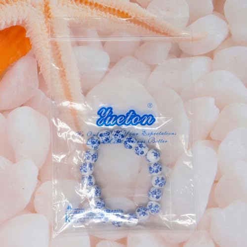 Yueton BLUE-PORCELAIN-BEADS-BRACELET-1 1Pack Elegant Porcelain Beads Bracelet Chinese Style Celadon Wrist Bracelet Retro Blue Flower Ceramics Bracelet thumb #7
