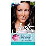 Just 5 Women's 5 Minute Permanent Hair Color with Conditioner, Grey Hair Coloring for Women - Black