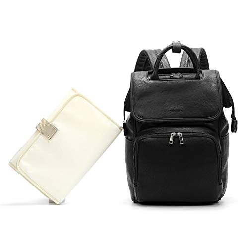 Angelliu - Mochila para Mujer con función múltiple de Piel sintética de Gran Capacidad, para la Escuela, la Oficina, Las Compras, Las reuniones Negro Negro