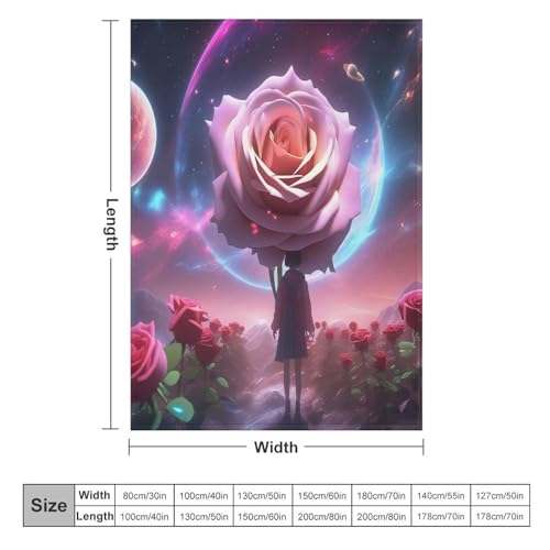Couverture douce et chaude en flanelle starry sky rose plaid 3D