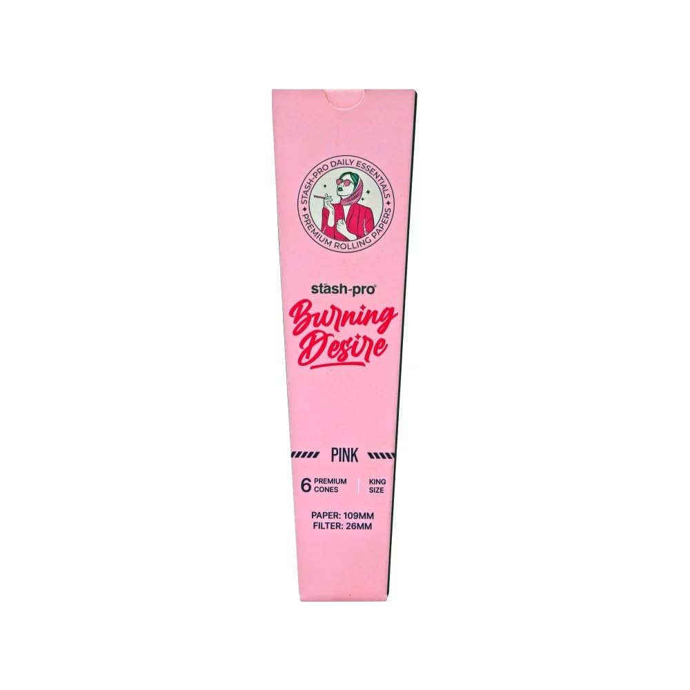 Stash-Pro Pre-Rolled Cones King Size Perfect Roll β Pink Cones (109mm, Pack of 42)