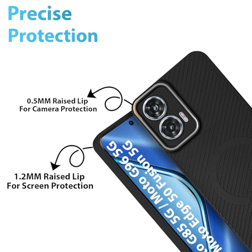 Image of LIRAMARK Rugged Carbon Fibre TPU Armor Silicone Back Cover Case for Moto G85 5G / Moto G96 5G / Moto Edge 50 Fusion 5G