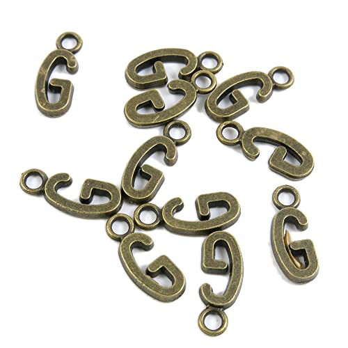Price per 60 Pieces Antique Bronze Plated Jewelry Making Charms Findings Crafting Suppliers 463716 Letter G Alphabet