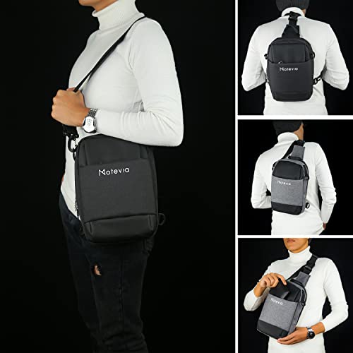 Motevia 3 * 1 Backpack Shoulder Bag For Men And Women With Adjustable Sling Bag Main Compartment Padded Inside Two Front And Back Zipper Pockets, With Practical Divider And Large Space (Black)