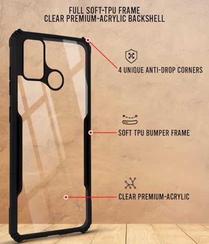 Image of Jkobi Hard PC Crystal Bumper Shockproof Back Case Cover for Realme 7i with Camera Protection (Matte Black)