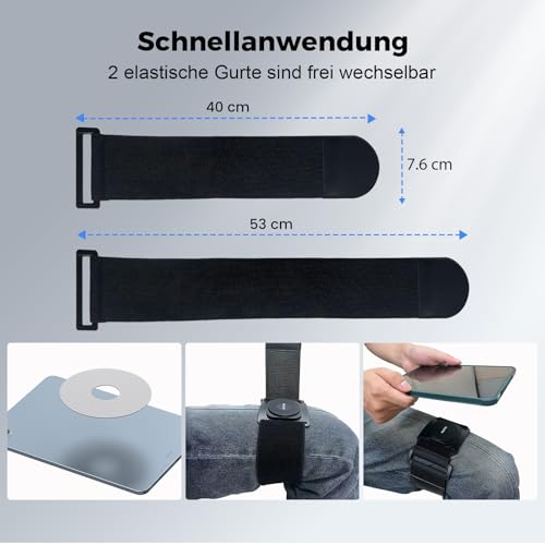 OHLPRO Pilot-Kniebrett Tablet Halterung, iPad Halter Magnetisch für das Bein, Piloten Kniebrett Tablethalter Kompatibel mit iPad Pro Mini Air iPhone Kindle Galaxy Tab und die Meisten Tablets (Schwarz)