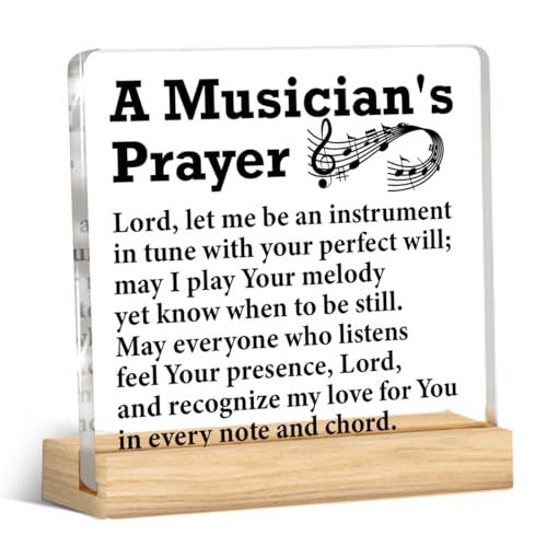 Musician Gifts for Men Women, Gifts for Music Lover Teacher Musicians Prayer Acrylic Desk Plaque Sign Home Music Room Studio Desk Decor