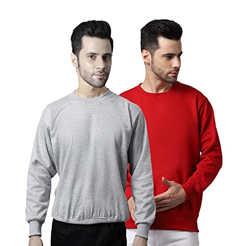 Image of Mack Jonney Fleece Round Neck Solid Sweatshirt for Men (Pack of 2)-SW RRN MLG MRN 02-P