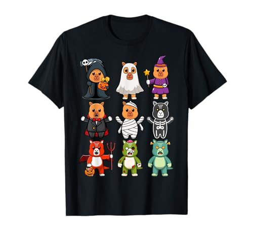 Capybara Spooky Boo-Jee Horror Pumpkin Capybara Halloween Camiseta