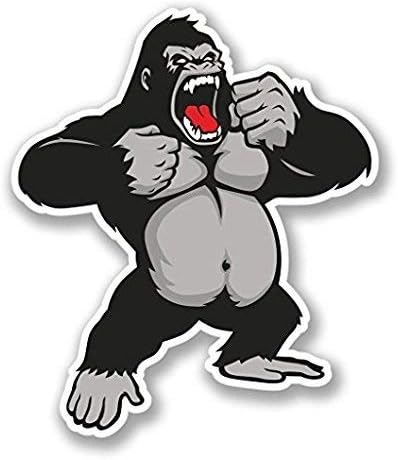 3 Pack - Angry Gorilla Decal Sticker - Sticker Graphic - Sticks to Any Flat Surface