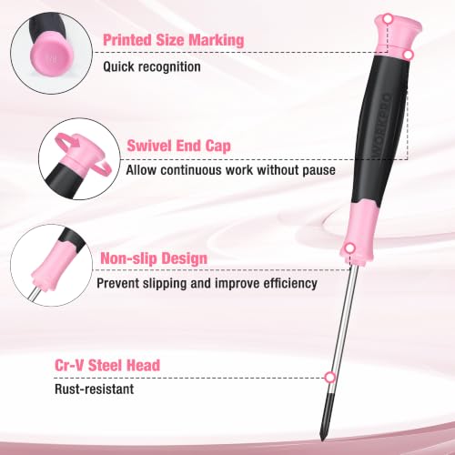 WORKPRO 10-Piece Precision Screwdriver Set with Pink Pouch - Pink Ribbon by WORKPRO - Image 5
